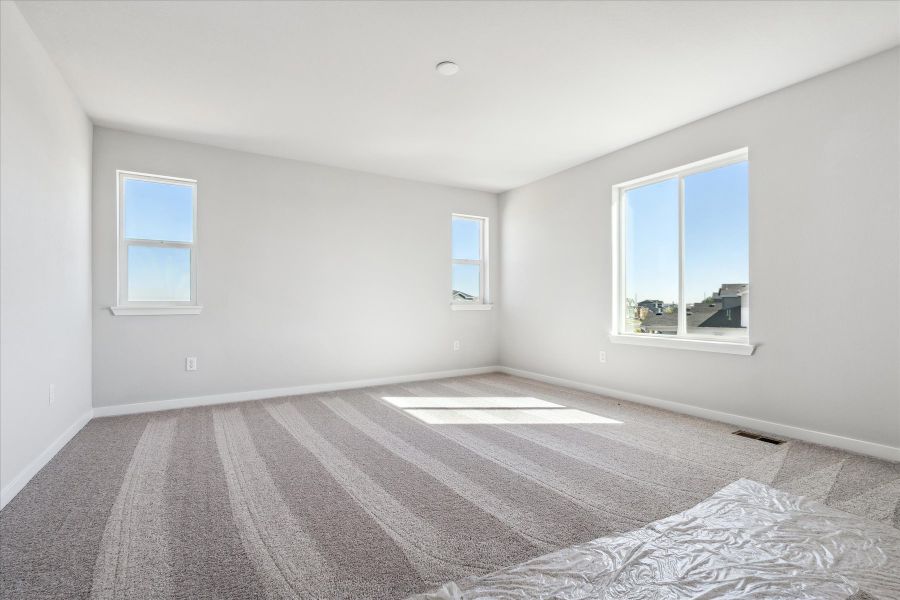 A room with windows.