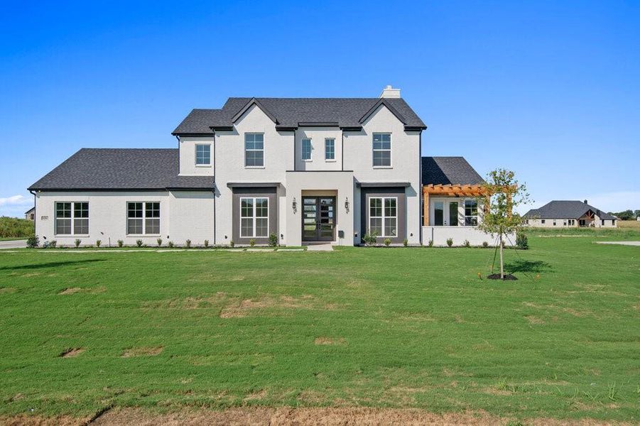 Front exterior of a new home in , Midlothian, TX, highlighting curb appeal (Image 2). Front exterior of a new home in , Midlothian, TX, highlighting curb appeal (Image 2).