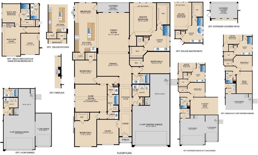2D floor plan layout for the Fairhaven by Pacesetter Homes in Leonard Trails, Anna, TX (Image 3).