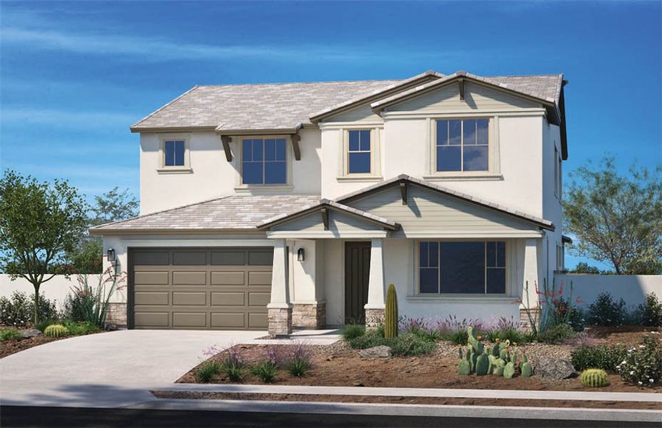 Representative exterior photo of a completed home built from the 3475 by Homes by Towne in Alora at Ironwing, Litchfield Park, AZ (Image 5).