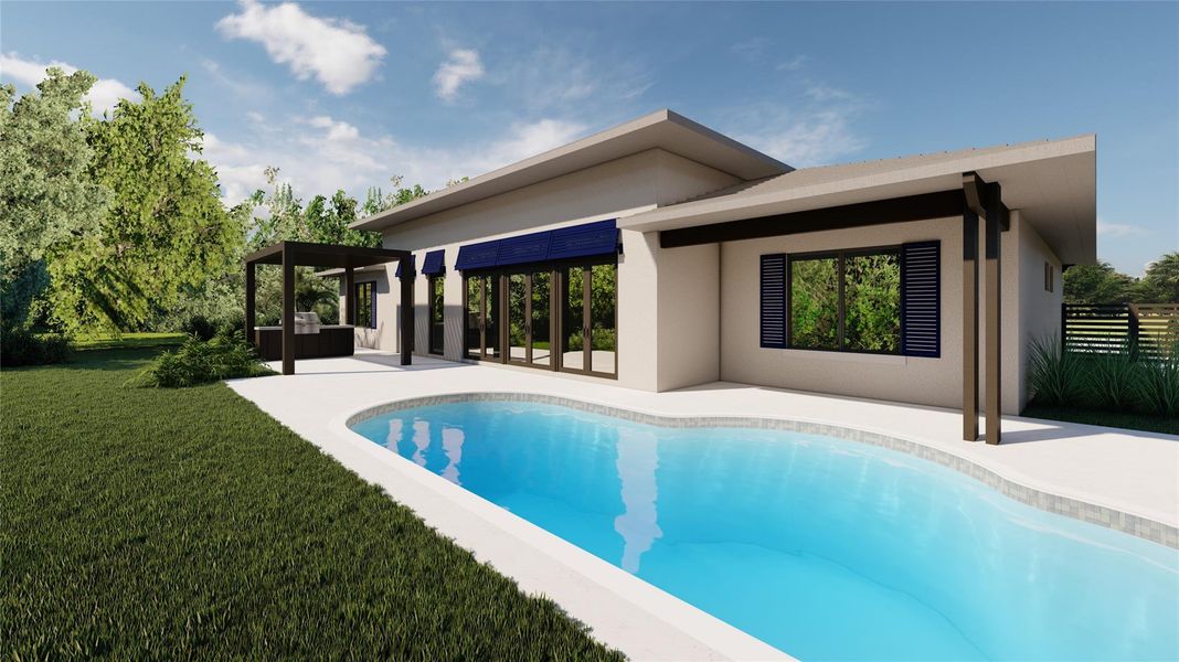 Front exterior of a new home in , Fort Lauderdale, FL, highlighting curb appeal (Image 4). Front exterior of a new home in , Fort Lauderdale, FL, highlighting curb appeal (Image 4).