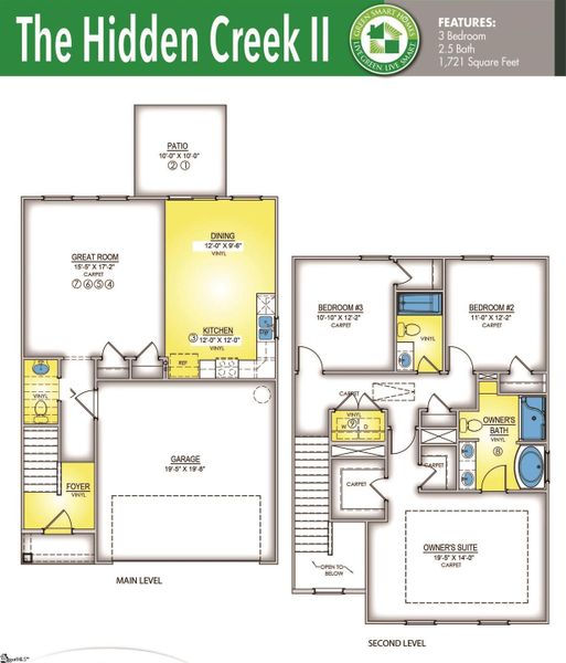 2D floor plan layout of this home in Sedona, Greenville, SC (Image 4).