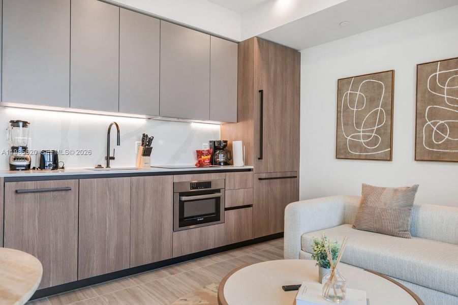 Furnished interior view inside a new home in , Miami Beach (Image 17). Furnished interior view inside a new home in , Miami Beach (Image 17).