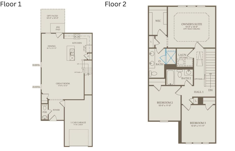 2D floor plan layout of this home in Saunders Farm, Willow Spring, NC (Image 2). 2D floor plan layout of this home in Saunders Farm, Willow Spring, NC (Image 2).