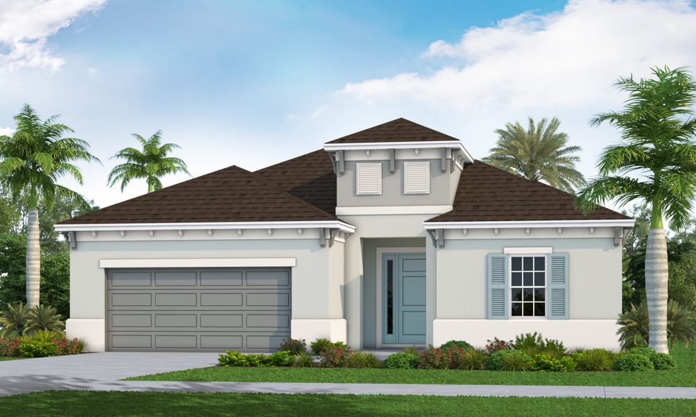Representative exterior photo of a completed home built from the Eventide 4 by Neal Communities in Wildleaf, Parrish, FL (Image 2).