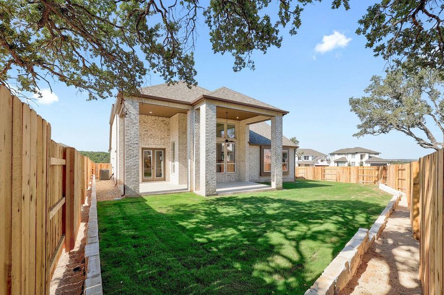 Exterior details and patio area of a home in Parkside On The River: 60ft. lots, Georgetown (Image 20).