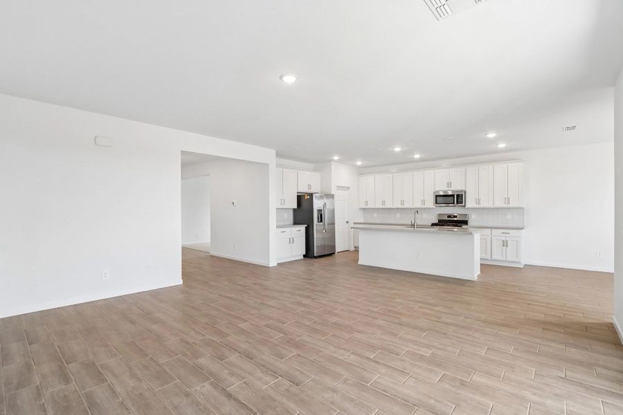 Great room and kitchen