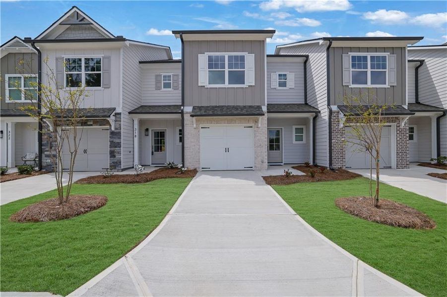 Front exterior of a new home in , Ball Ground, GA, highlighting curb appeal (Image 27).