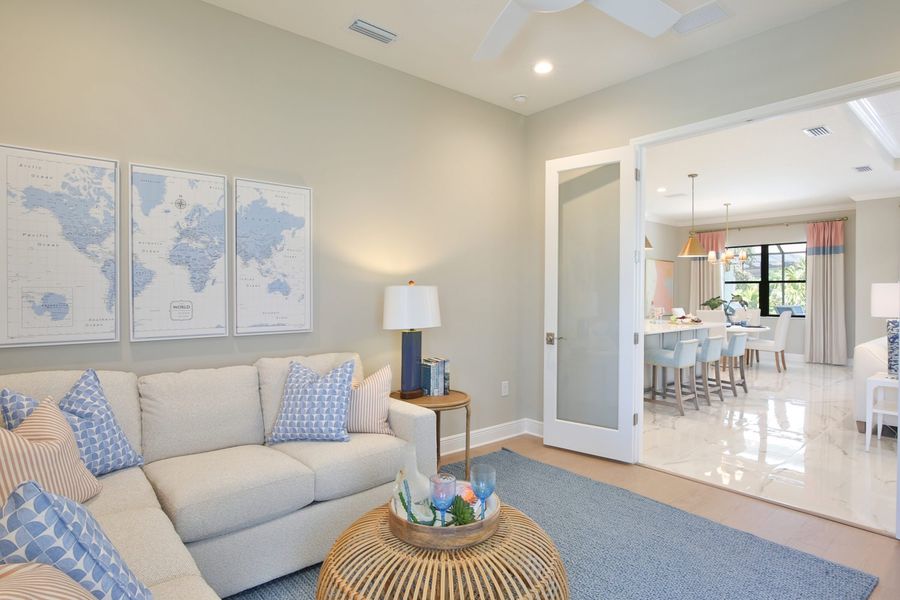 Furnished interior view inside a new home in Boca Royale Golf & Country Club at Wellen Park, Englewood (Image 17).