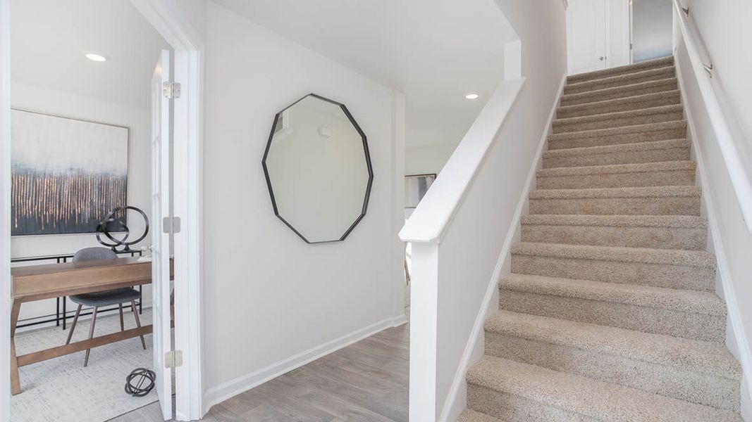 Representative furnished interior of a home built from the KYLE by D.R. Horton in Hudson Glen, Mocksville (Image 5).