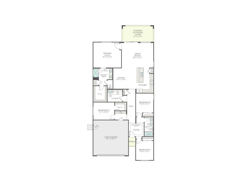 2D floor plan layout for the Catalina Plan 3510 by Tri Pointe Homes in Terraza, San Tan Valley, AZ (Image 4).