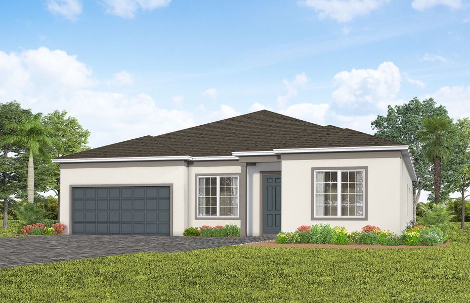 Representative exterior photo of a completed home built from the Merlot by Pulte Homes in Lakehaven Estates, Clermont, FL (Image 10). Representative exterior photo of a completed home built from the Merlot by Pulte Homes in Lakehaven Estates, Clermont, FL (Image 10).