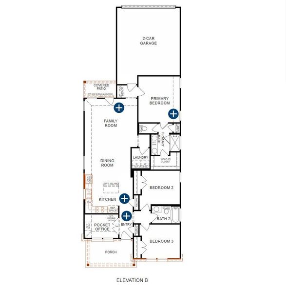 2D floor plan layout of this home in Sage Hollow, Kyle, TX (Image 4).