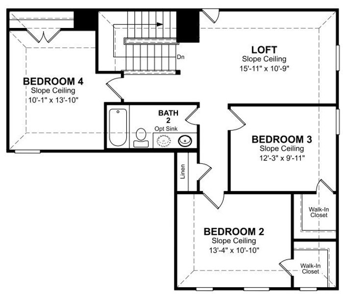 2D floor plan layout of this home in Montgomery Ridge, Montgomery, TX (Image 4).