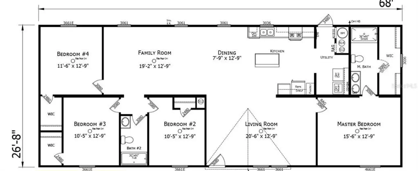 2D floor plan layout of this home in , Winter Haven, FL (Image 3). 2D floor plan layout of this home in , Winter Haven, FL (Image 3).