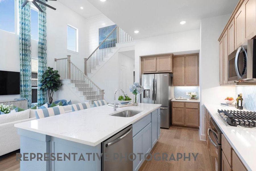 Furnished interior view inside a new home in Wolf Ranch, Georgetown (Image 33).