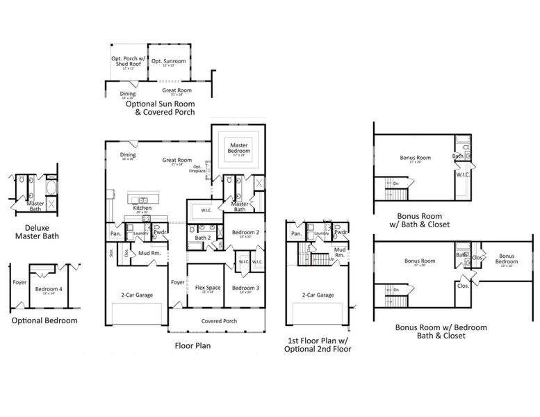 2D floor plan layout of this home in Central Estates, Summerville, SC (Image 3).
