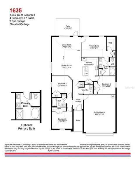 2D floor plan layout of this home in Ocala Crossings South, Ocala, FL (Image 3).