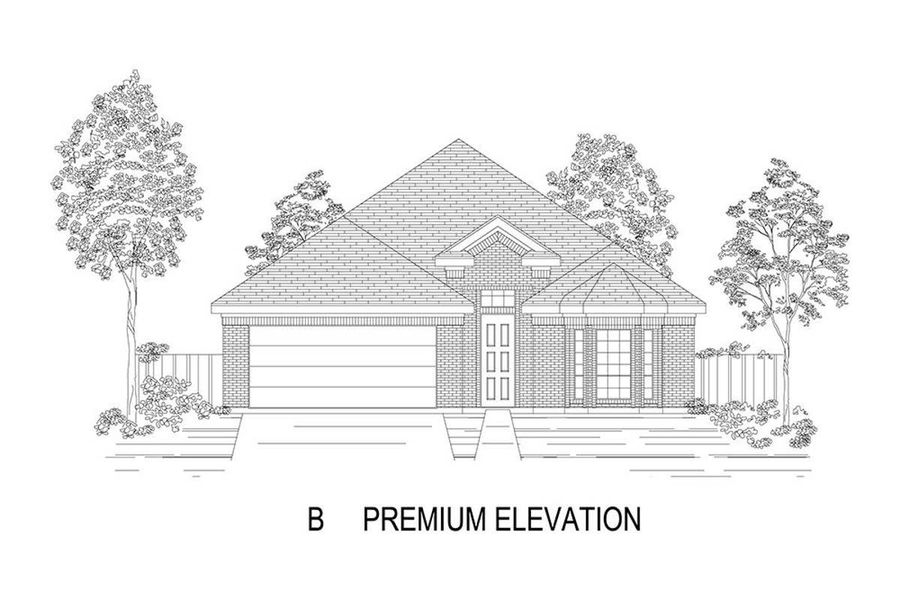 Representative rendering of the exterior for the Woodford F-BG by First Texas Homes (Image 12).