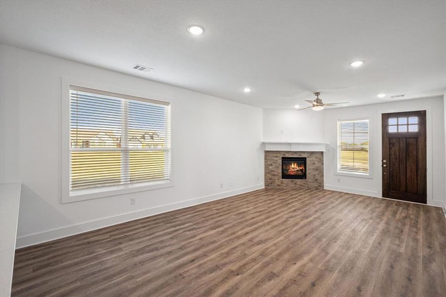 Living room with fireplace