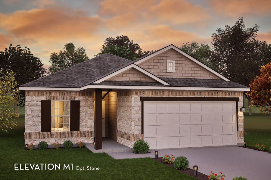 Representative exterior photo of a completed home built from the Frio by CastleRock Communities in Tabor Ranch, Ponder, TX (Image 13). Representative exterior photo of a completed home built from the Frio by CastleRock Communities in Tabor Ranch, Ponder, TX (Image 13).