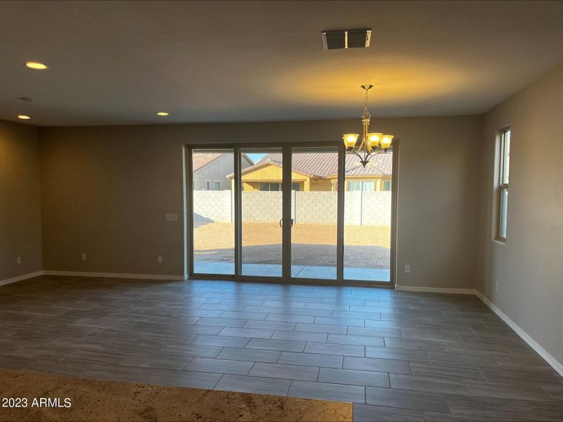 Great room with sliding glass door