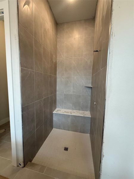 Walk-in Shower in Primary Bath with bench seat