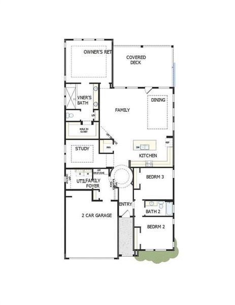 2D floor plan layout of this home in Crescent Pointe at Great Sky, Canton, GA (Image 4).