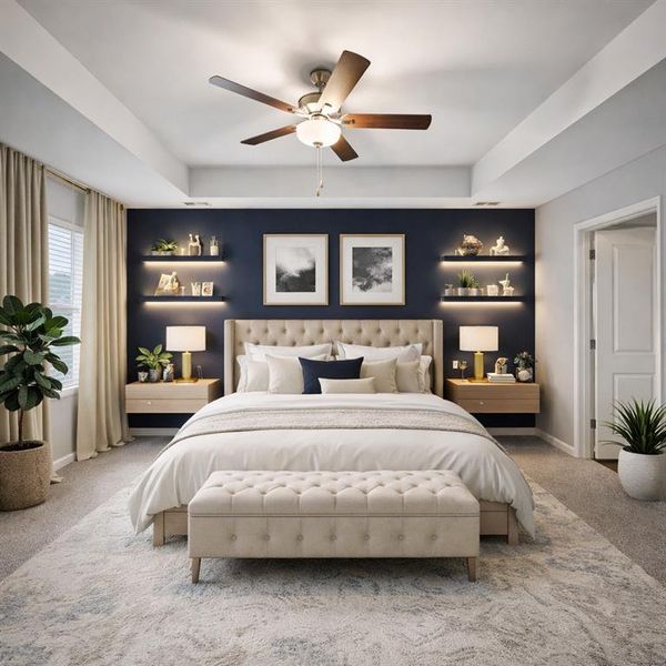 Furnished interior view inside a new home in The Hills at Cedar Creek, Winder (Image 13). Furnished interior view inside a new home in The Hills at Cedar Creek, Winder (Image 13).