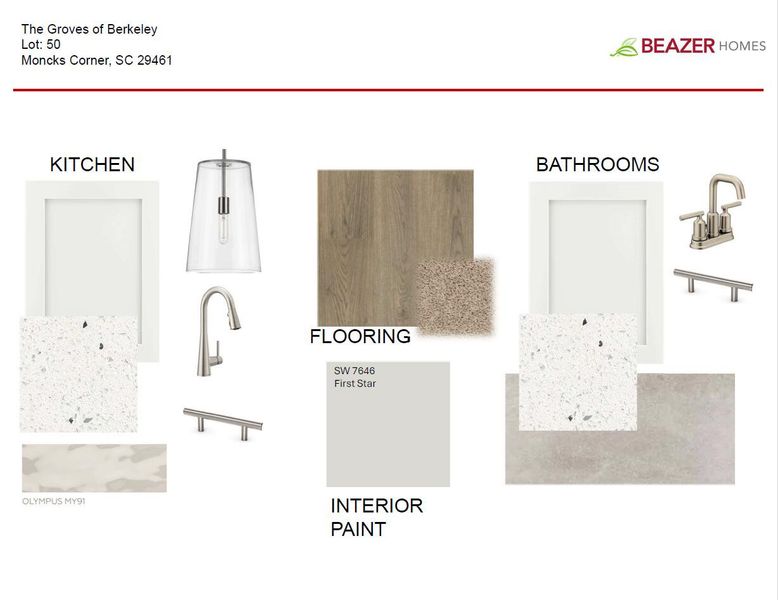 Sample of building materials used in homes in The Groves of Berkeley, Moncks Corner (Image 16).