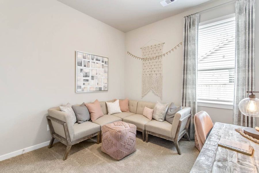 Representative furnished interior of a home built from the Adele by Chesmar Homes in Legacy at Lake Dunlap, New Braunfels (Image 12). Representative furnished interior of a home built from the Adele by Chesmar Homes in Legacy at Lake Dunlap, New Braunfels (Image 12).