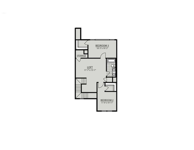 2D floor plan layout of this home in Tiger Hill Townhomes, Murfreesboro, TN (Image 4).