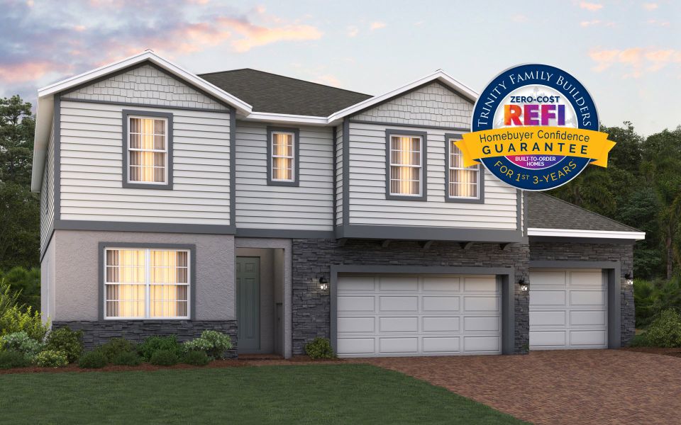 Sims elevation 2 shown with optional stone