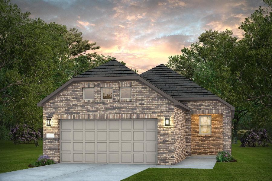 Representative exterior photo of a completed home built from the Alpine by Del Webb in Del Webb Austin at Lost Pines, Bastrop, TX (Image 24).