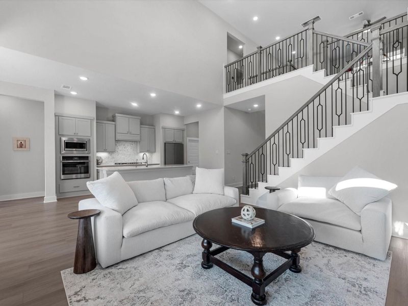 Furnished interior view inside a new home in Woodson’s Reserve 50′, Spring (Image 6). Furnished interior view inside a new home in Woodson’s Reserve 50′, Spring (Image 6).