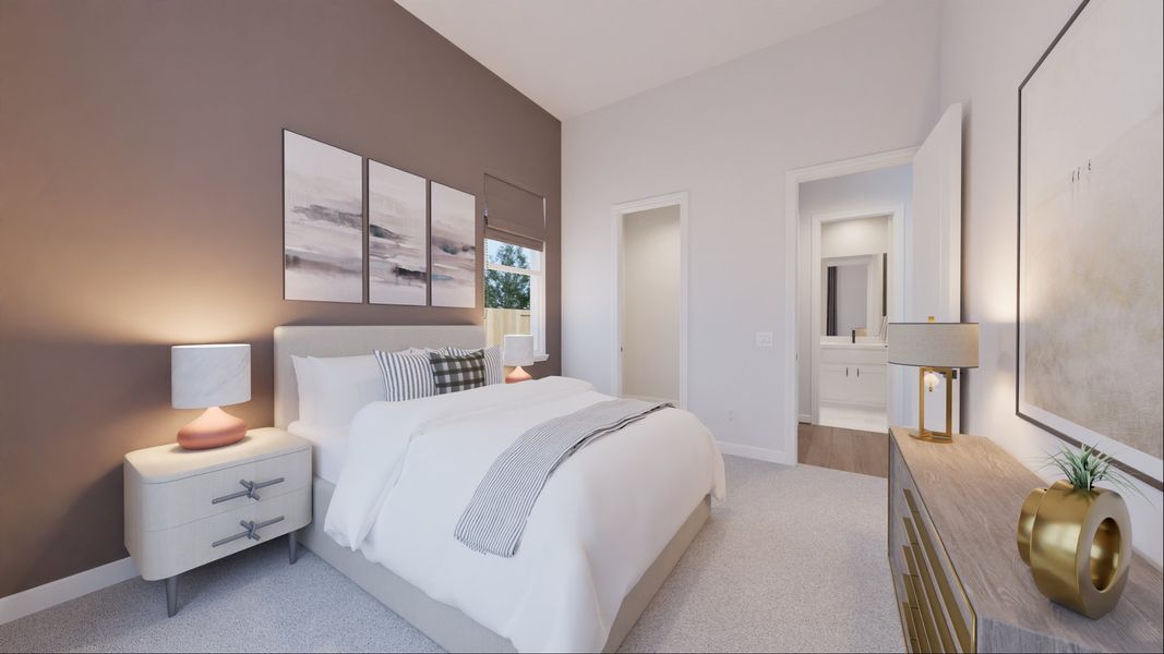 Furnished interior view inside a new home in 6 Creeks, Kyle (Image 7).