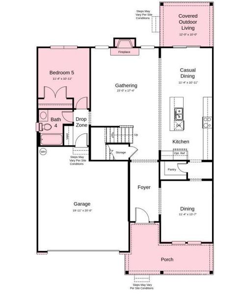 Structural Options Added Include: Fireplace, Windows at Casual Dining, Windows at Loft, and Bedroom 4 and Bath 4