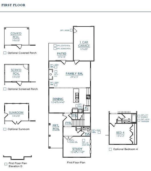 2D floor plan layout of this home in Sweetgrass Station, Summerville, SC (Image 5).