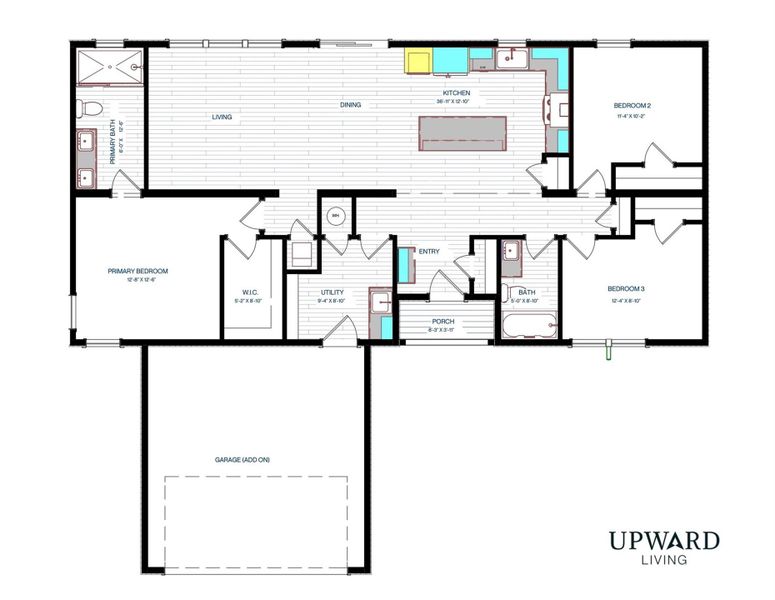 Artists rendering of builders floor plan.