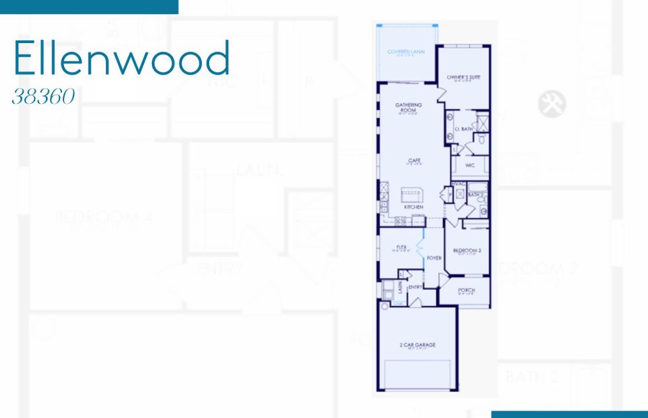 2D floor plan layout of this home in TerraWalk at Babcock Ranch, Alva, FL (Image 4).