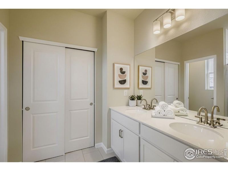 Dual vanity in the primary bathroom