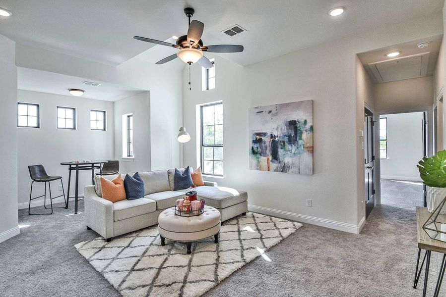 Representative furnished interior of a home built from the Washington II by Windmiller Custom Homes in The Highlands, Northlake (Image 12). Representative furnished interior of a home built from the Washington II by Windmiller Custom Homes in The Highlands, Northlake (Image 12).