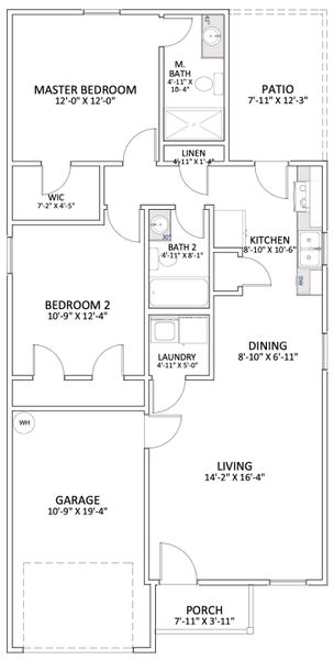 2D floor plan layout for the Kline by Enchanted Homes in Arcadia Village, Spartanburg, SC (Image 5). 2D floor plan layout for the Kline by Enchanted Homes in Arcadia Village, Spartanburg, SC (Image 5).