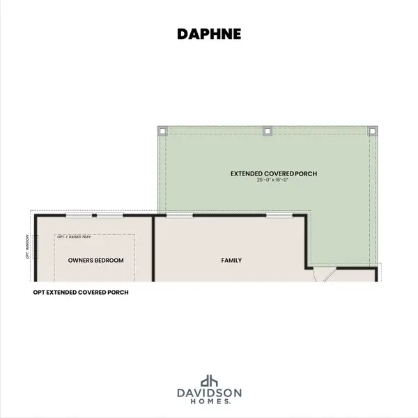 2D floor plan layout for the The Daphne C by Davidson Homes LLC in Retreat at North Main, Lillington, NC (Image 7).