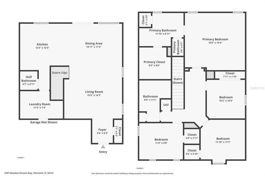 2D floor plan layout of this home in , Clermont, FL (Image 7). 2D floor plan layout of this home in , Clermont, FL (Image 7).