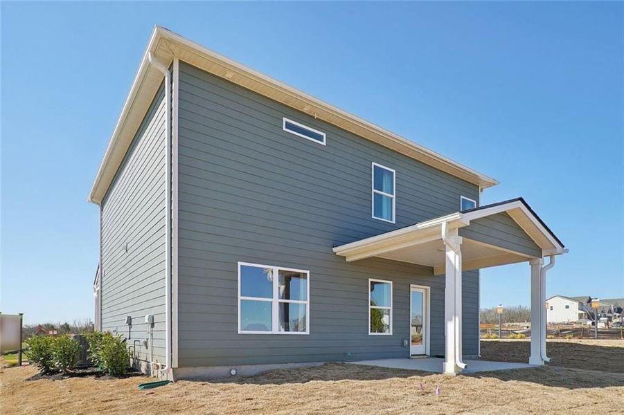 Exterior details and patio area of a home in The Stiles, Cartersville (Image 2). Exterior details and patio area of a home in The Stiles, Cartersville (Image 2).