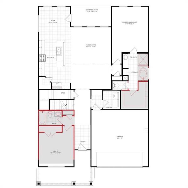 2D floor plan layout of this home in , Providence Village, TX (Image 2).
