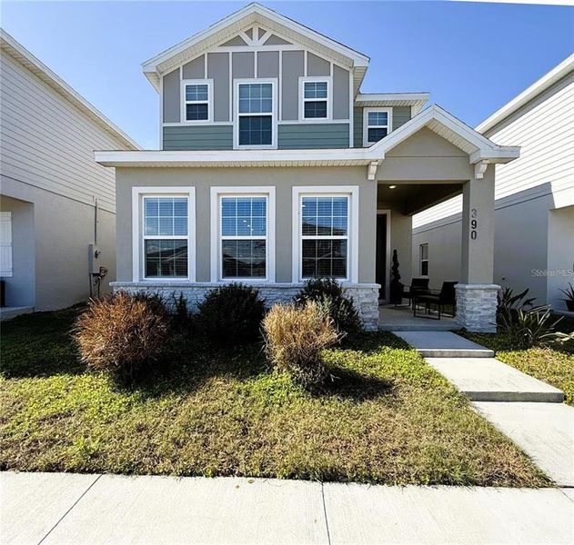 Front exterior of a new home in , St. Cloud, FL, highlighting curb appeal (Image 1). Front exterior of a new home in , St. Cloud, FL, highlighting curb appeal (Image 1).