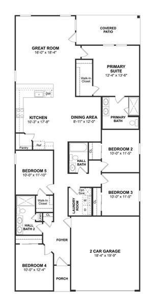 2D floor plan layout for the Orinoco II by K. Hovnanian® Homes in Ascend at Legends Bay, Baytown, TX (Image 3). 2D floor plan layout for the Orinoco II by K. Hovnanian® Homes in Ascend at Legends Bay, Baytown, TX (Image 3).