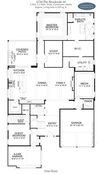 2D floor plan layout for the Brookside by Landon Homes in Fields Reserve - 70's, Frisco, TX (Image 4). 2D floor plan layout for the Brookside by Landon Homes in Fields Reserve - 70's, Frisco, TX (Image 4).